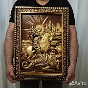 Икона Резная Георгий Победоносец — фотография 2