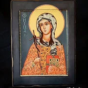 Икона деревянная " Святая Нина" — фотография 1
