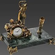 Бронзовые часы «Шахтёрские» с одним пеналом — фотография 2