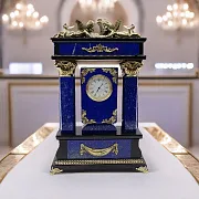 Каминные часы «Ангелы» из лазурита и долерита — фотография 1