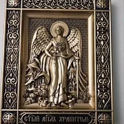 Резная икона Ангел Хранитель — фотография 1