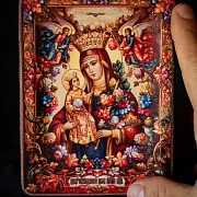 Икона Богоматери "Неувядаемый цвет" 15*12 см — фотография 1