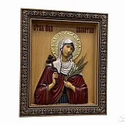 Святая Валентина резная икона из дерева — фотография 2