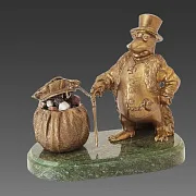 Фигурка «Крот банкир» из бронзы и камня — фотография 2