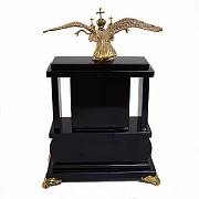 Настольные часы «Двуглавый орел» из лазурита и долерита — фотография 2