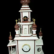 Каминные часы «Церковь» из лемезита и мрамора — фотография 3