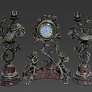 Каминные часы «Колибри» с канделябрами — фотография 3