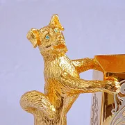 Подставка для визиток "Собака". Позолоченный — фотография 4