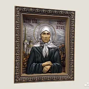 Икона резная из дерева Святая Ксения Петербургская — фотография 2