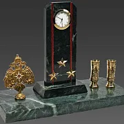Часы «Погон» с гербом МЧС и подставками — красивый подарок — фотография 2