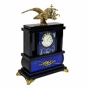 Настольные часы «Двуглавый орел» из лазурита и долерита — фотография 3