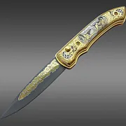 Дамасский складной нож «На уток» — фотография 3
